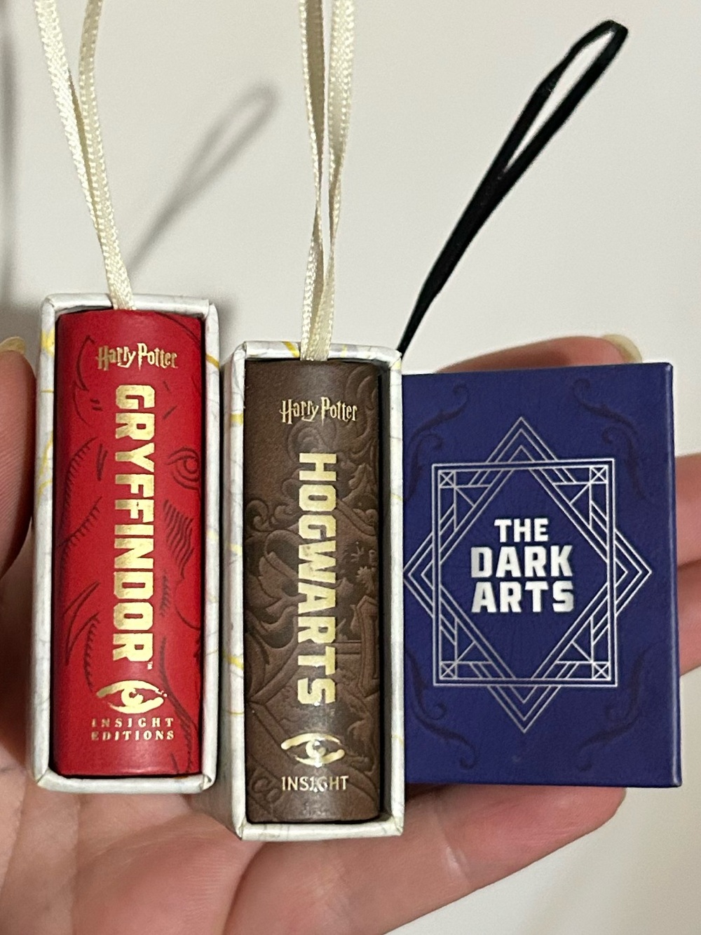 Harry Potter Mini Book Ornaments - Gryffindor, Hogwarts, The Dark Arts